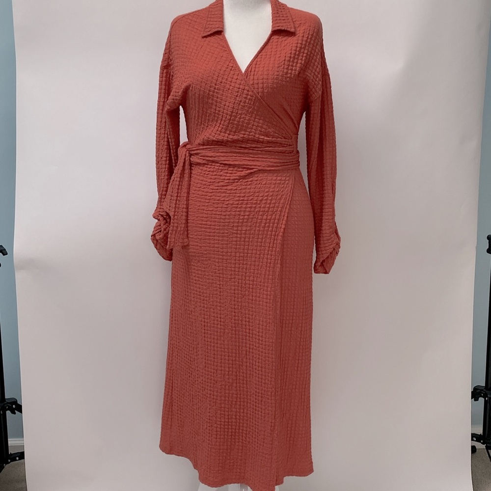 Anthropologie Terracotta Wrap Dress - Picture 5 of 9